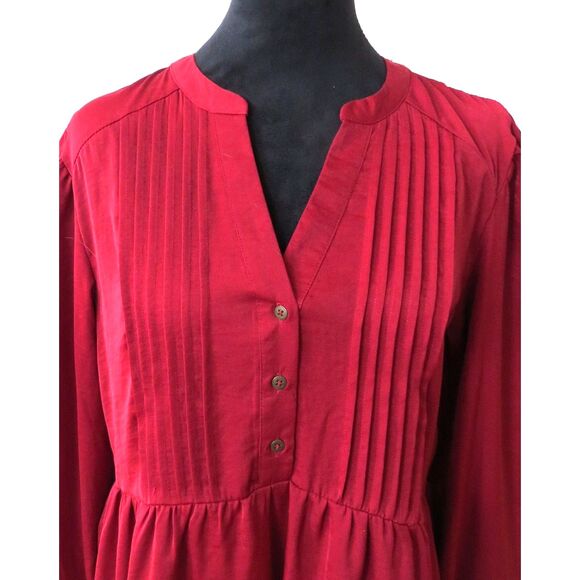 Knox Rose Balloon Sleeve Red Blouse Small EUC - Picture 2 of 5